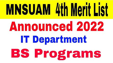 Muhammad Nawaz Sharif University of Agriculture Multan 4th Merit List Announced 2022 BS Programs