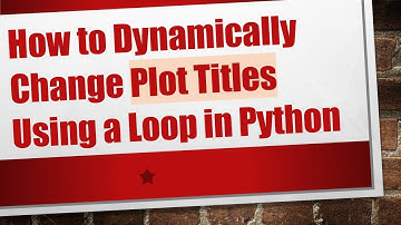 How to Dynamically Change Plot Titles Using a Loop in Python