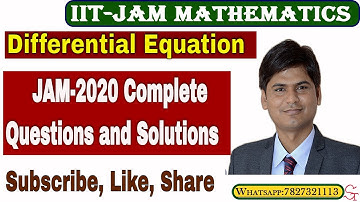 Lec-4 | Jam-2020 Questions and Solutions | Differential Equation | IIT-JAM Mathematics-2020 PYQS