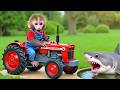 Monkey Nana Drives A Tractor And The Journey To Retrieve The Wheel From The Shark