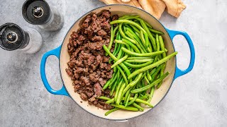 Keto One-Pan Ground Beef & Green Beans Recipe
