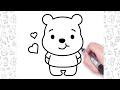 How to draw winnie the pooh super easy  step by step tutorial for kids