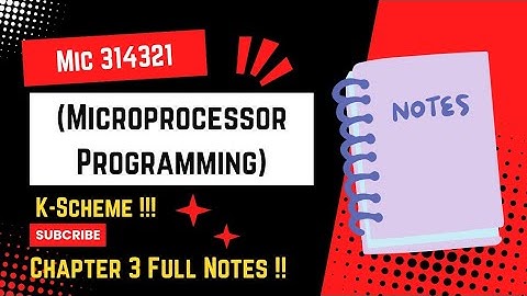 Microprocessor Programming Unit 3 Notes MSBTE K-Scheme diploma 4th sem #viralvideo #ecolog