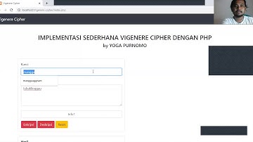 Implementasi Vigenere Cipher menggunakan PHP berbasis website