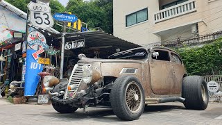 fiat 1100 e เครื่อง 1UZ แต่งโหดสไตล์ ratrod จากพี่จุ๊ Up 2 U 53 Tattoo Pattaya : รถซิ่งไทยแลนด์