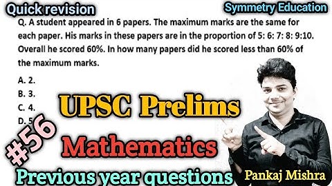 A student appeared in 6 papers. The maximum marks are the same for each paper. His marks 5:6:7:8:9..