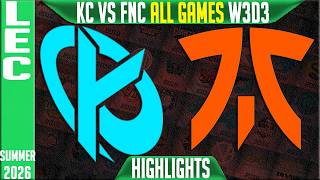 KC vs FNC Highlights ALL GAMES | LEC W3D3 Summer 2026 | Karmine Corp vs Fnatic screenshot 3