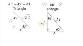 Day 16 Test C (9 to 12)   Special Right Triangles 30 60 90, 45 45 90