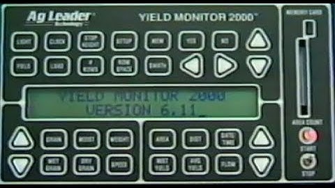 Guide to the Yield Monitor 2000