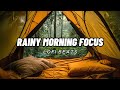 ⛺ Rainy Morning Focus Lofi Beats | Jazz and Piano Forest Ambience for Study &amp; Concentration (1 Hour)