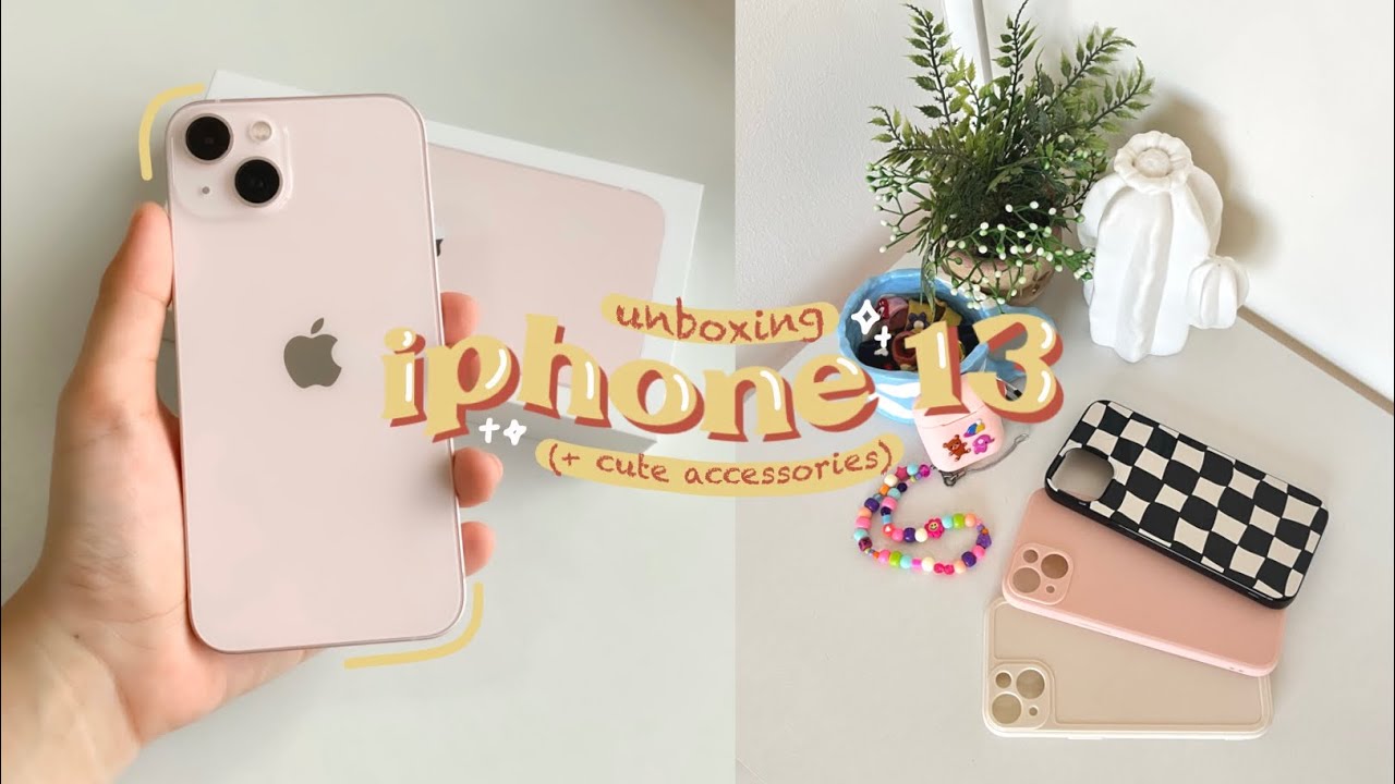 Unboxing iPhone 13 Pink 🍎 + Cute Accessories 🌷