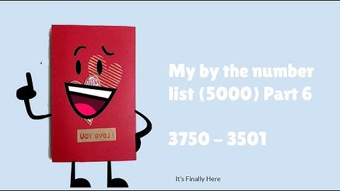 My by the Numbers List (5000) Part 6 (3750 - 3501)