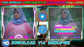 CARA MEMBUAT VIDEO QUOTES DI AVEE PLAYER