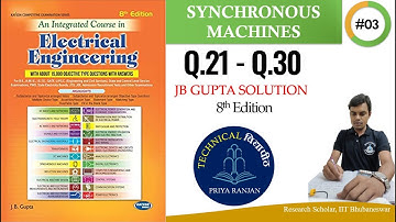 JB GUPTA Synchronous Machine | Synchronous Machine JB GUPTA | 8th edition (Q.21 - Q. 30) #03