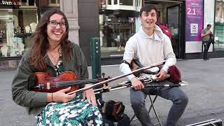 Seamus and Aoibhe with &quot;The Gold Ring&quot; (Jig) on Grafton Street (Matt Molloy).