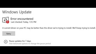 Fix Error A current driver on your PC may be better than the driver we’re trying to install screenshot 5