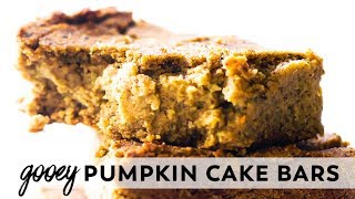 Gooey Pumpkin Cake Bars {vegan, paleo, date-sweetened}