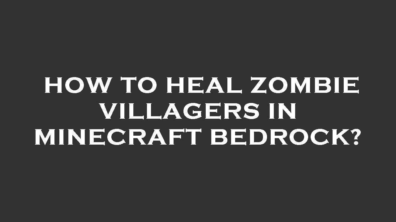 How to heal zombie villagers in minecraft bedrock youtube