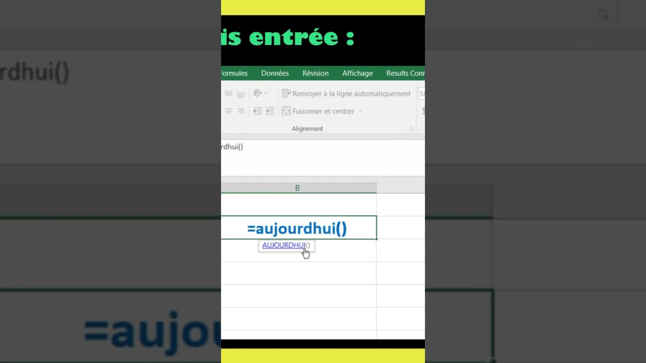 Les fonctions d Excel - Fonction date du jour