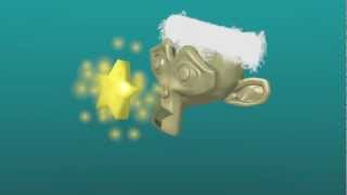Blender monkey with hairs and moving star