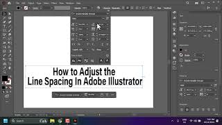 How to Adjust Line Spacing in Adobe Illustrator || format paragraphs in Illustrator