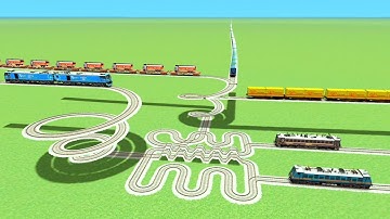 NINE 💖TRAINS CROSSIN CIRCLE SNAKE TRACKS ZIG ZAG 🐍TRACK RAILROADRAILWORK BEANG DRIVE