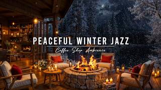 Download Lagu Peaceful Winter Jazz in Lakeside ⛄ Cozy Porch Ambience with Jazz Relaxing Music \u0026 Fireplace Sounds MP3
