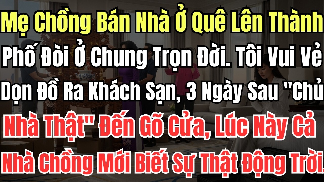 Mẹ Chồng Bán Nhà Ở Quê Lên Thành Phố Đòi Ở Chung Trọn Đời  Tôi Vui Vẻ Dọn Đồ Ra Khách Sạn, 3 Ngày Sa