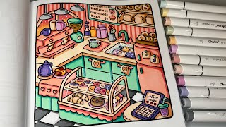 Cozy Corner by Coco Wyo | Color With Me |Ohuhu Alcohol Markers #cocowyo #relaxingasmr #adultcoloring