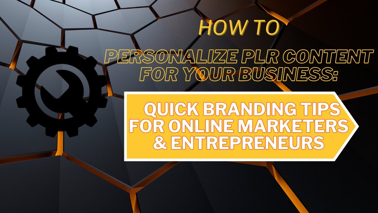 Personalize PLR Courses: Quick Branding Tips for Online Marketers - YouTube