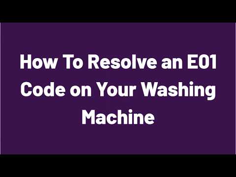 How To Resolve an E01 Code on Your Washing Machine