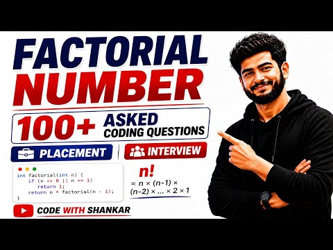 Factorial Number in Java | Java Interview Question | Placement Coding Question for Freshers 2026