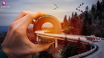 Road Inside Lens - Illusion Photo Manipulation - Manipulated Of Camera