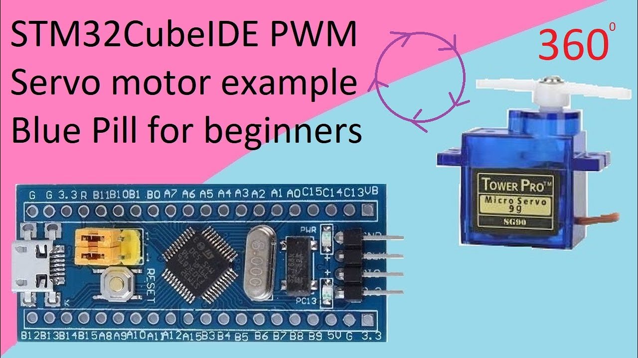77. STM32CubeIDE FS90R Continues Servo Motor. PWM with STM32F103C8T6 ...