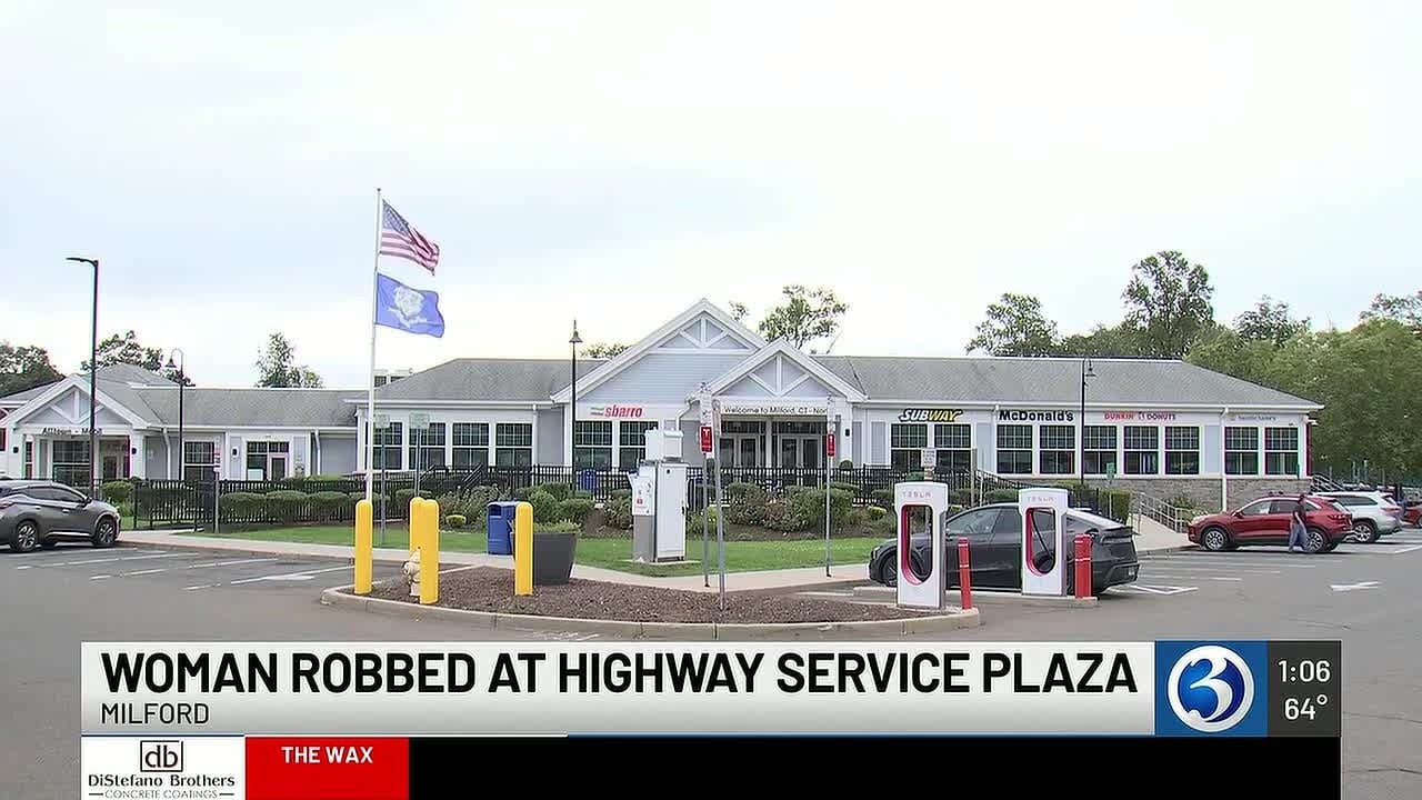 Woman says she was robbed while pumping gas at I-95 rest stop in Milford