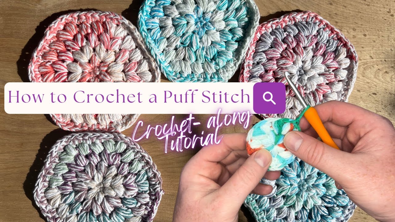 LEARN TO CROCHET! Puff stitch in the Round - Step by Step Beginner ...