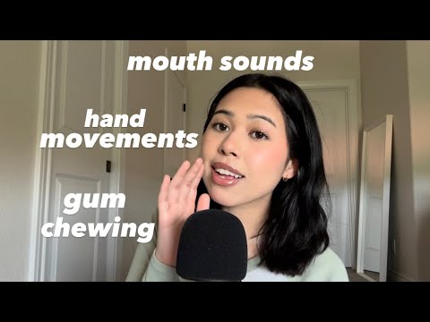 ASMR mouth sounds, hand movement, gum chewing - YouTube