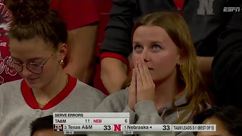 MUST-SEE 4th set finish, full 5th set from Texas A&M-Nebraska volleyball CLASSIC