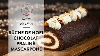 Recette en Direct : La Bûche de Noël Chocolat Praliné Mascarpone de Chef Philippe