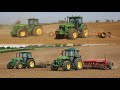 John deere 8400 4955 3640 and 3650  classic deeres  from project 20  drilling with 6m mf 30