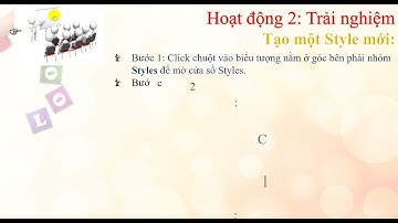 Tuần 7 - Lớp 4 - Chủ đề 8: Định dạng Styles