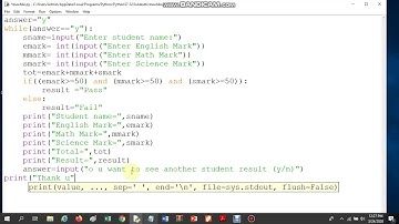 Many Students Result using while
