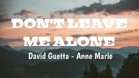 David Guetta, Anne-Marie - Don't leave me alone | Lyrics