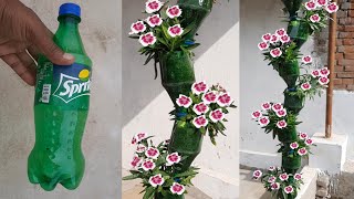 Make Beautiful Flower Tower Using Waste Plastic Bottles | Best Uses Of Waste Plastic Bottles | Diy