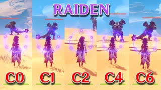 C0 Raiden vs C4 Raiden vs C6 Raiden comparison!! How Much is the Difference?? gameplay Comparison!! screenshot 1