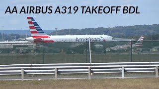 American Airlines Airbus A319-100 (N773XF) takeoff from BDL/KBDL (Bradley Int’l) RWY 33