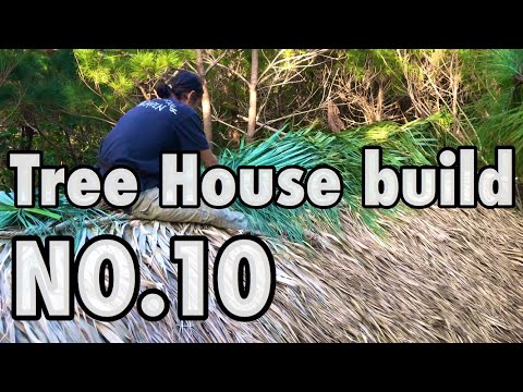 Roof finishing 屋根の仕上げ　Palm leaf roof ヤシの葉の屋根　Hut roof　小屋の屋根