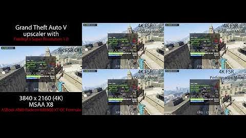 Grand Theft Auto V FSR (mod) 4K - RX6900 XT + R9 5950X - Ultra Settings - Benchmark