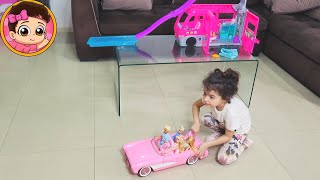 Carro de la Pelicula de Barbie, Camper, Vaquera, Ken y Barbie Vestido Rosa -  Unboxing - Sarayu