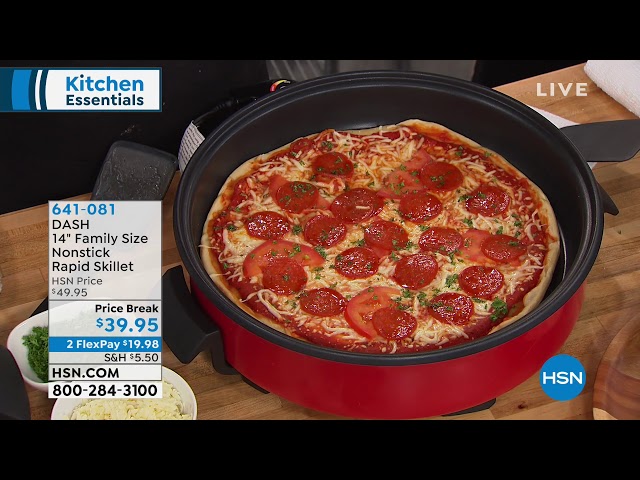 Dash Rapid Heat Large 14 Family Size Electric Skillet RED Non-Stick 5 Qt  1400W